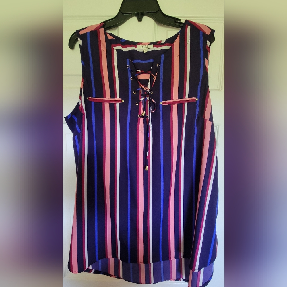 Striped sleeveless top